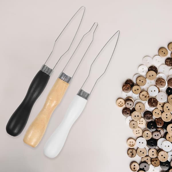 3 stk. knappetråderverktøy for knapper til sying, DIY og elastisk tråding