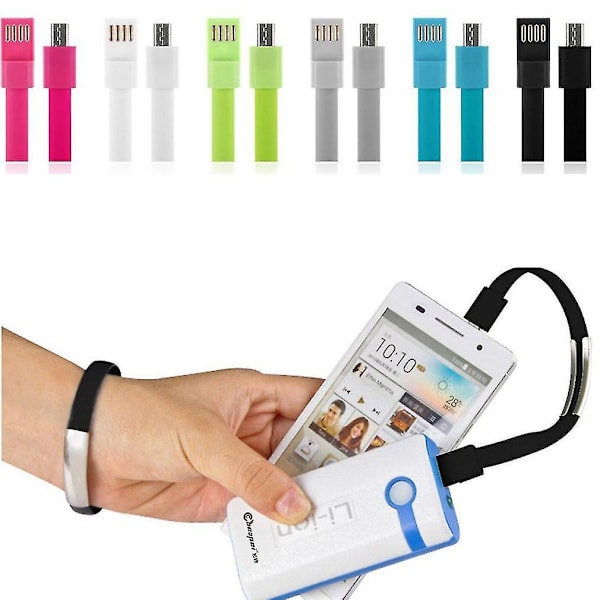 Myk håndleddsbånd Micro USB 2.0 kabel armbånd lading Android