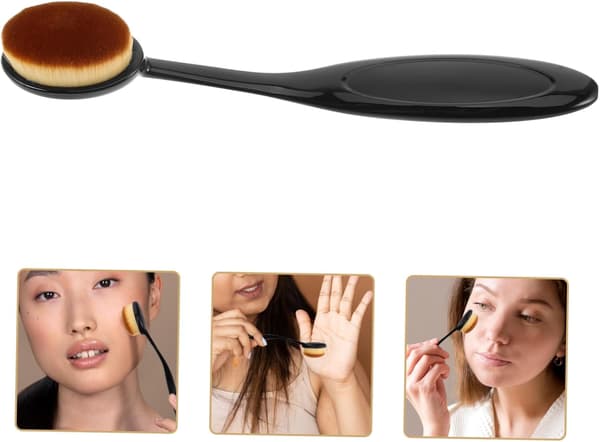 Multifunktionel makeupbørste til pudderfoundation, blush, kunstfiberharpiks konturbørste