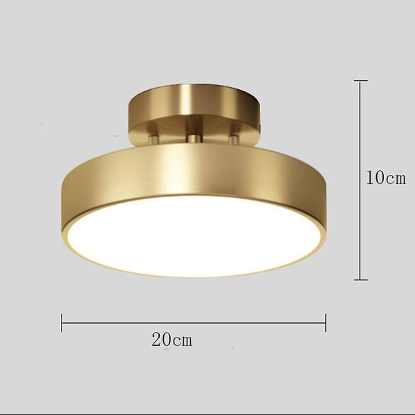 20cm Ø Loftlampe i Kobber Messing Moderne