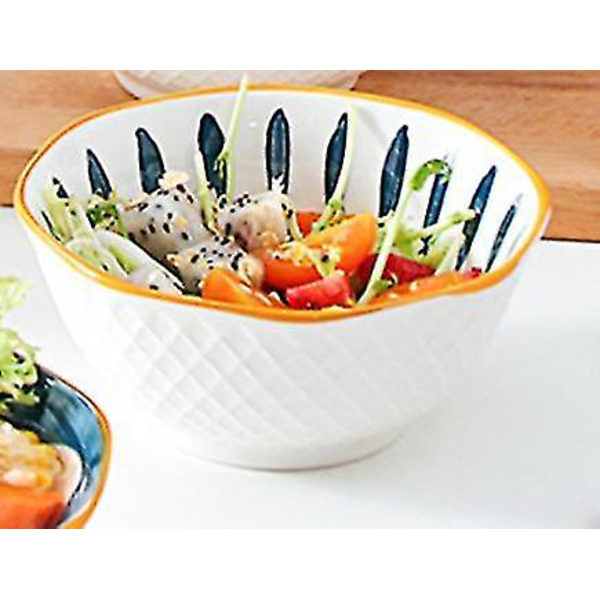Japansk Stil Skål 5 Tommer Keramik Ris Blå Hvid Vintage