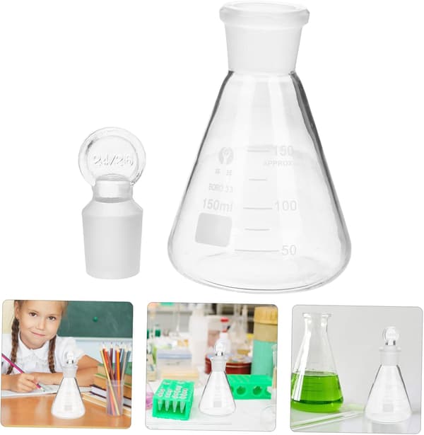 150 ml glassbeger Erlenmeyer-kolbe for eksperiment med presis skala og god forsegling