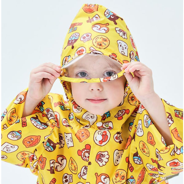 Regnkläder för barn, 3d tecknade barn Regnjacka för toddler , Poncho för pojkeflicka(gult bröd) Yellow Bread XXL