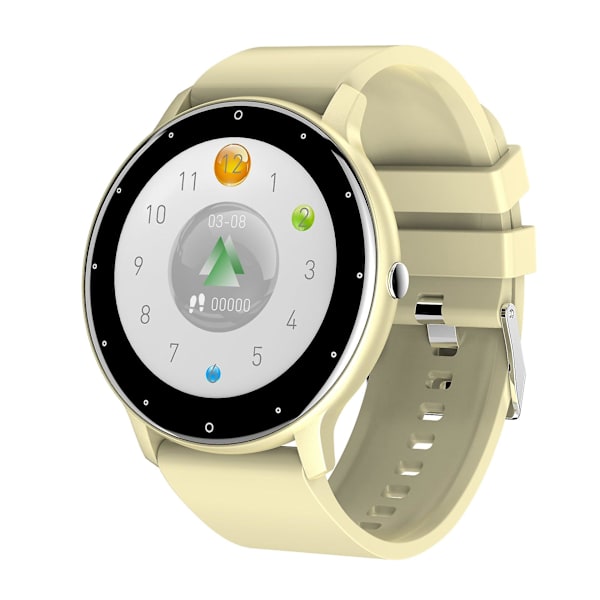 Smartwatch Hjertefrekvens Blodtryk Søvn Trin Tælling Sport Kvinder Mænd Ur Ring Gold