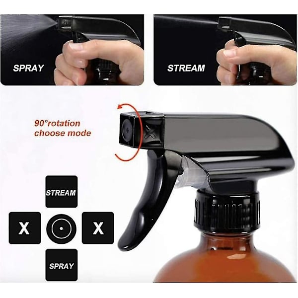4-pack Spraymunstycke för Trädgårdsspray, Dimma, Ånga, Ersättning, Passar Standardflaskor 8oz/16oz för 28/400 Halsflaskor (4-pack)
