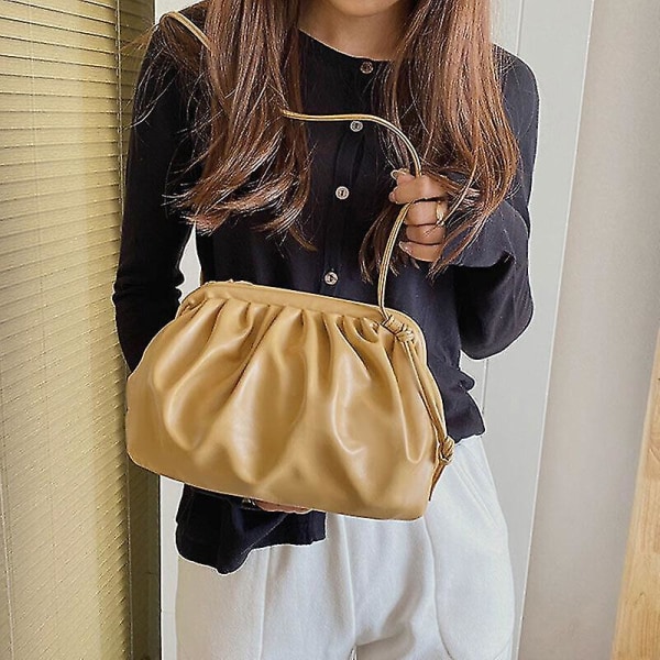 Damväska Mode Design Axelremsväska Messenger Väska Kvinna Moln Väska. (Khaki)1st