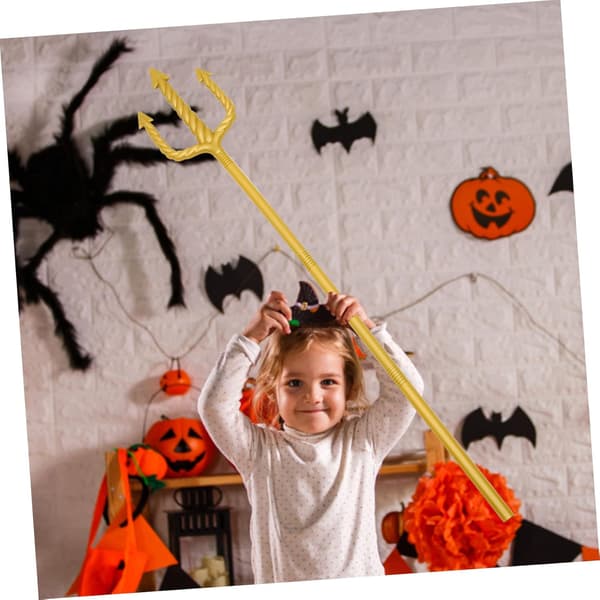 Halloween Devil Trident Tool Cosplay Prop Fake Pitch Fork for Party Demon Décor