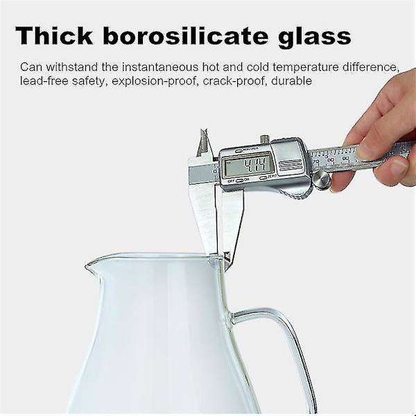 Borosilikat Glas Tekande med Infuser, Varmebestandig, 1500ml Stål