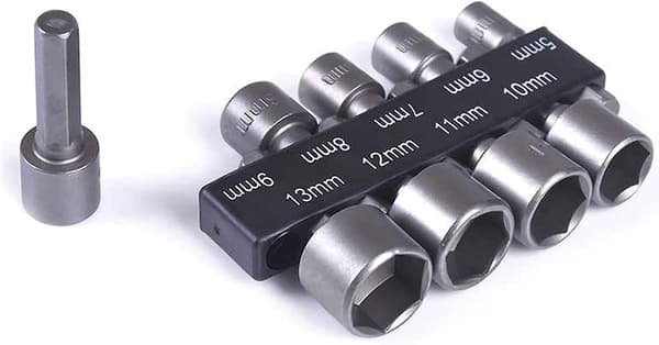 9 Sokkelbor Bits 5-13mm, Bit Sokkelsett, For 1/4\" Hex Schaft Drill