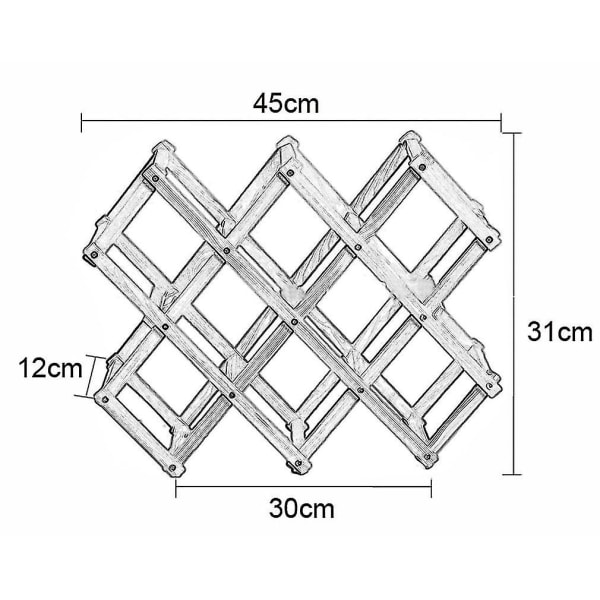 Rødvinsstativ i træ flaskeholder Køkken barhylde