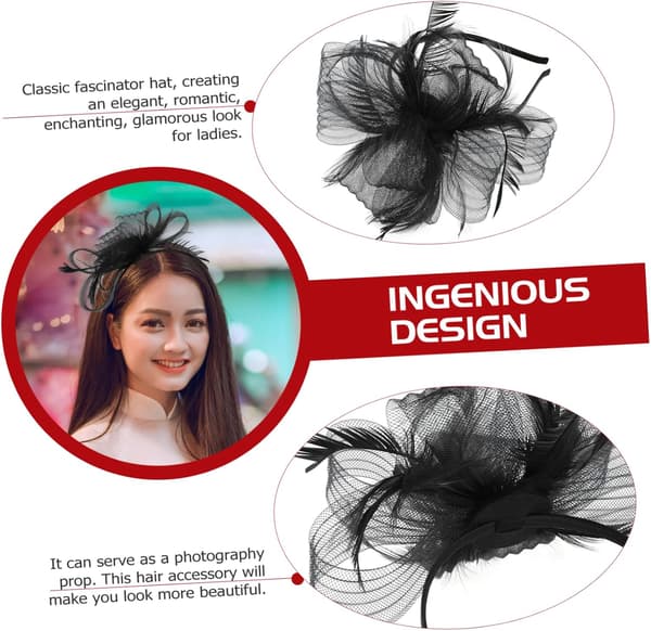 Retro Fascinator Hat Pandebånd til kvinder Elegant hårtilbehør