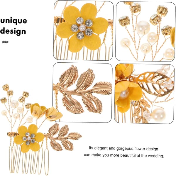 1 sæt elegant blomsterhårkam til bryllupper brudetilbehør smarte blomsterhårnåle