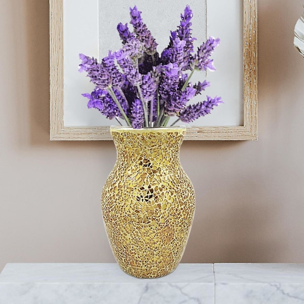 Dekorativ Shine Vas Handgjord Mosaik Sprickglas