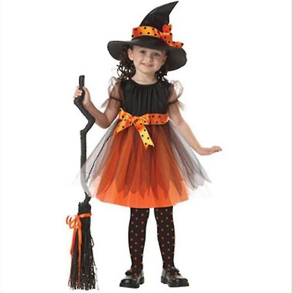 Barn Flickor Tyll Hat Outfit Fancy Up Performance Kostym 8-9 Years