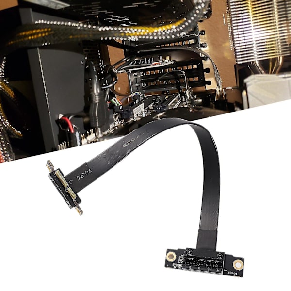 PCIe X1 Riserkabel Dubbel Höger Vinkel PCIe 3.0 X1 Till X1 Förlängningskabel 8gbps Pci 1x Riserkort 20cm-yuhao