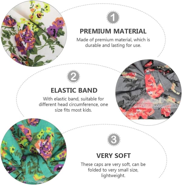 2-pack tryckt rosettmössa med kaninörondesign, nyfödd sovmössa
