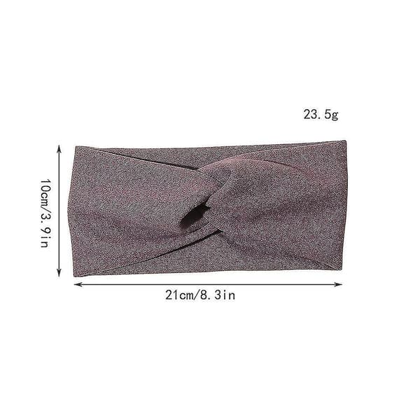 Vintervarm Bred Strikket Kryss Hodebånd Ensfarget Elastisk Yoga