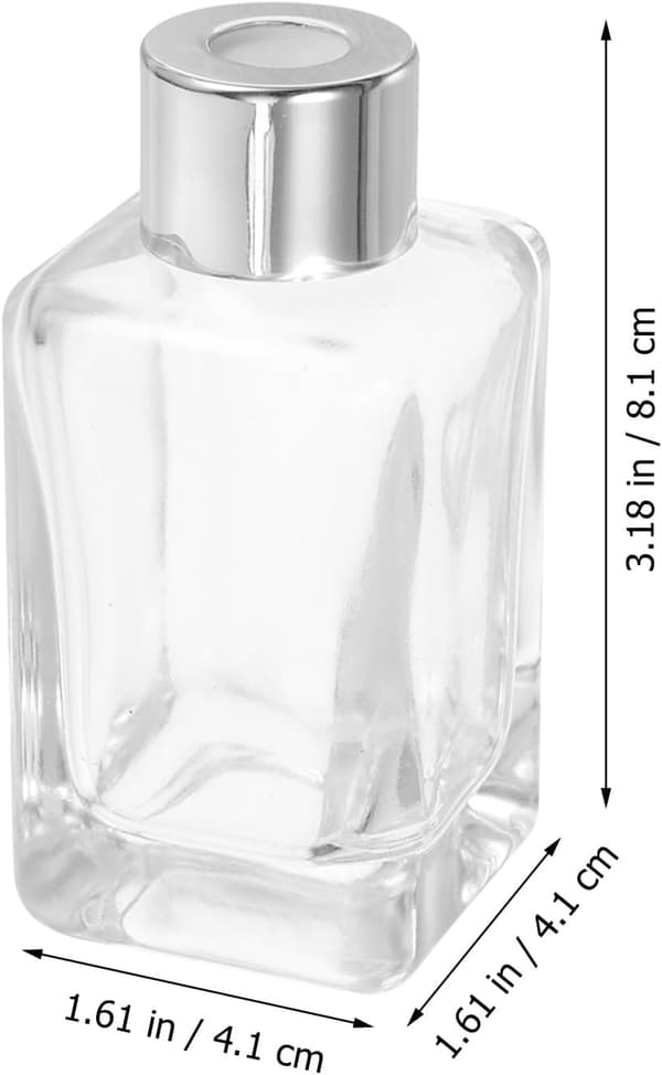 4 st glasdiffusorflaskor med silverlock 50 ml klassisk fyrkantig design påfyllningsbar parfymhållare