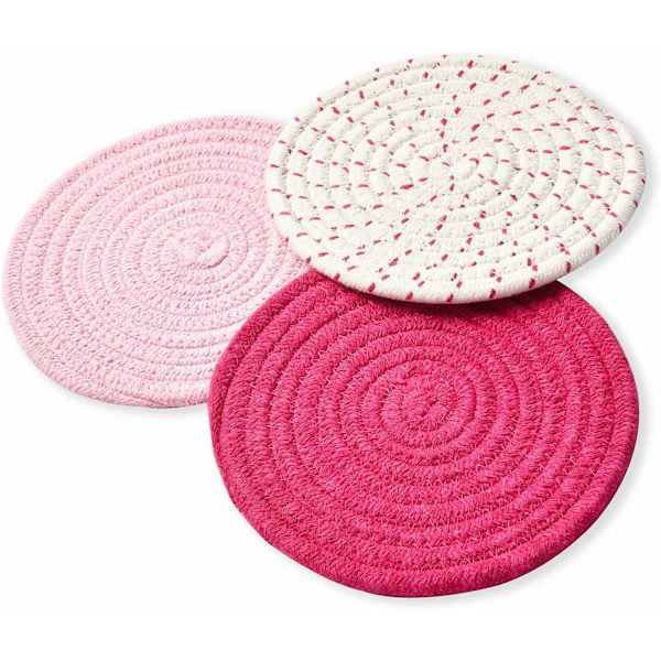 Köksgrytunderlägg Set Trivet Set 100% Ren Bomulls Trådväv Varma Grytunderlägg Set (set Om 3) Snygga Underlägg, Varma Kuddar, Varma Mattor, Skedstöd
