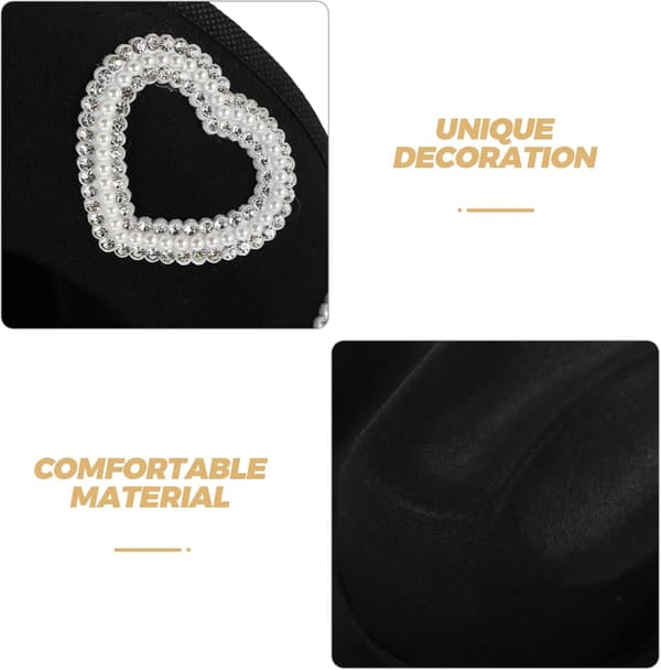 Rhinestone Hjerte Cowboyhat til Kvinder Western Indretningshat Stilfuldt Tilbehør