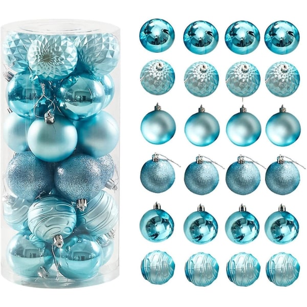 Christmas Tree Decorations Shatter-resistant Baubles 24pcs