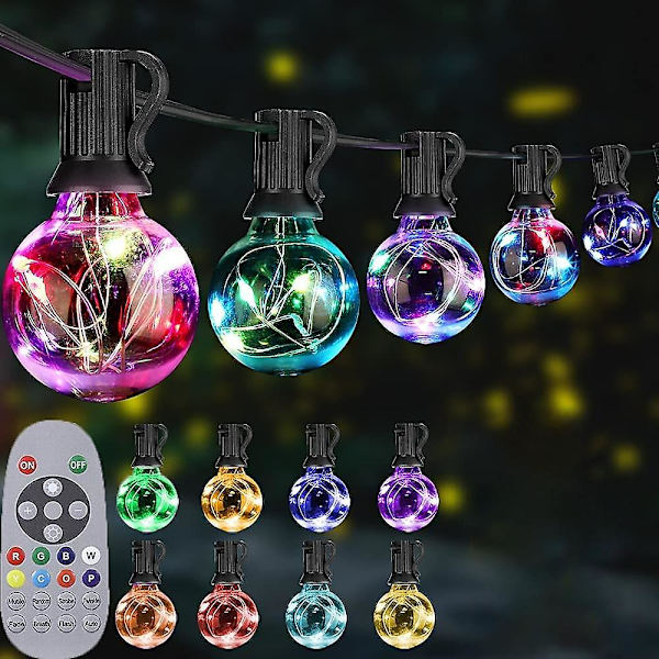 Globe String Lights Udendørs 15m 25LEDs 20tilstande Terrasselys