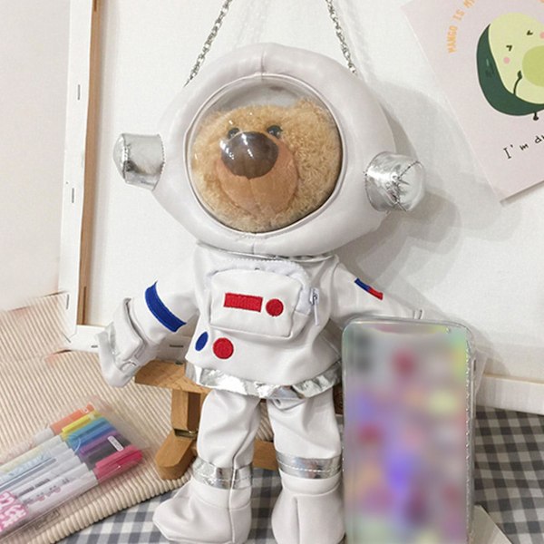 Astronautti Naisten Olkalaukku Ristinkudoslaukku Söötti Avaruusrinnat Karhuketju Laukku