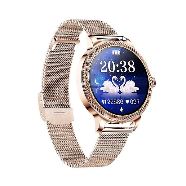 Smartklokke for kvinner 1.09 Full Touch Hjertefrekvens Blodtrykk Fysiologisk Periode Påminnelse Helse Mote Buckle net silver steel