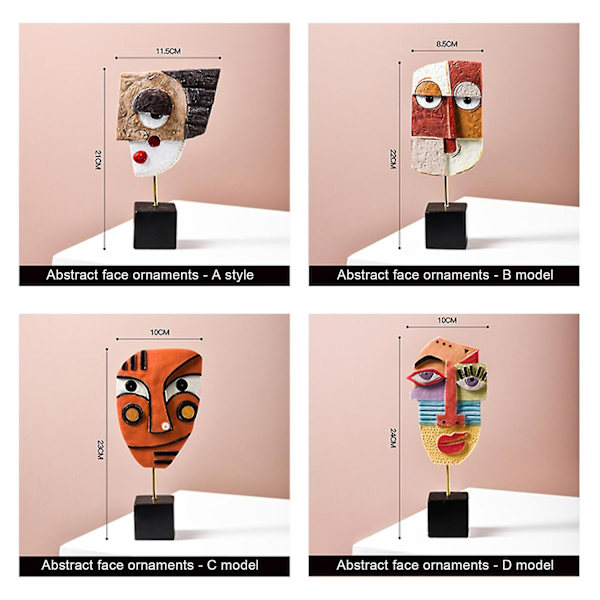 Kreative Abstrakte Ansiktsfigurer Resin Bordkunst Hjemmedekor