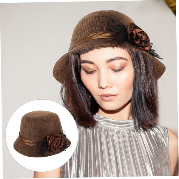 Retro spetsblomkruka hatt för kvinnor varm vintermössa blommig design