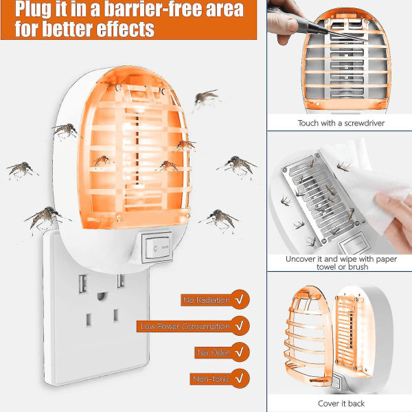 LED-fotokatalysator Ren Fysisk Myggdödande Lampa Mini Hushåll Inomhus Lila Ljus