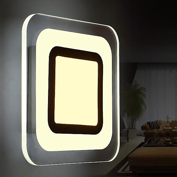 1-lys 20cm Kvadratisk LED Loftlampe Basic Flush Mount