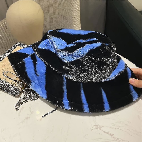 Furry Bucket Hat Fluffy Winter Warmer Fisherman Cap For Women