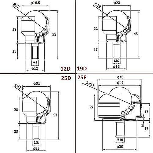 2 Pak Nylon Kuglelejer Rulle til Transmissionssystem, Kraftsystem (cy-25d, M8 Hantråd)