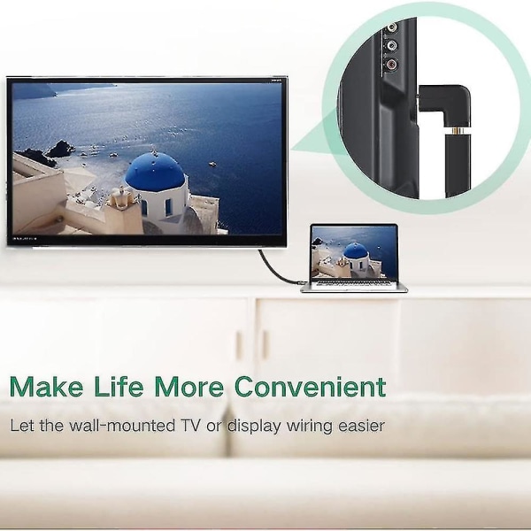 2-pack 90 Graders HDMI Hane till Hona Vinkeladapter
