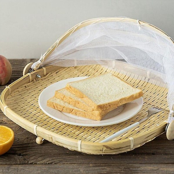 Håndvevd Bambus Oppbevaringskurv Snacks Fruktbrett Mesh