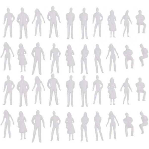 40x 1/50 skalamodel Hvid Figurer/personer Toglayout Dioramatilbehør