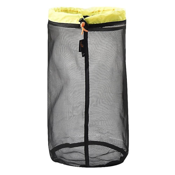 Travel Camping Supply Drawstring Mesh Laundry Storage Bag Fishing Net Easy Folding Organizer