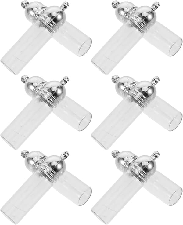 12 st eteriska oljeflaskor i glas, minicylinderflaska charm f