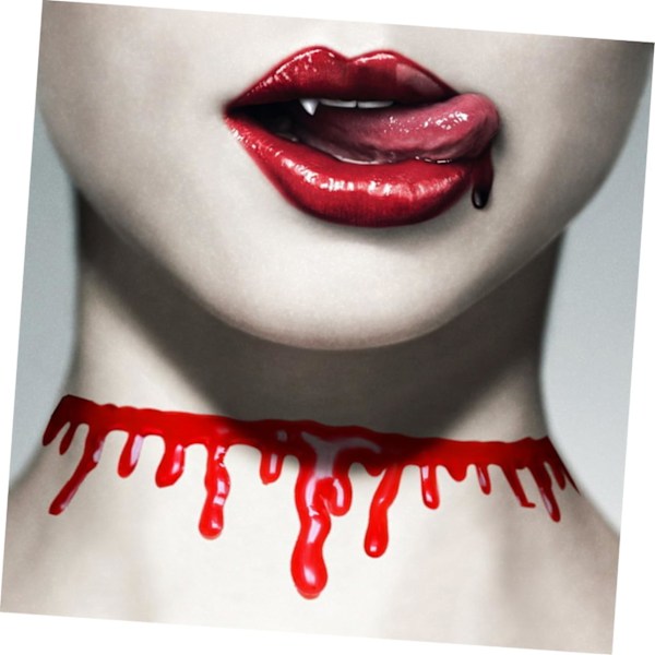4 stk. gotisk Halloween rød blod makeup halskæde blodplet kæder til fest og balarrangementer