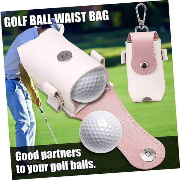 3 stk. Golfbold Opbevaringspose Hængende Golfpose Bærbar PU Udendørs Golfboldpose