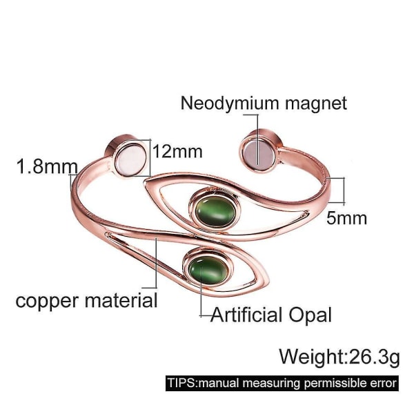 Dolphin Kobberarmbånd Kvinner Opal Magnetiske Fordeler