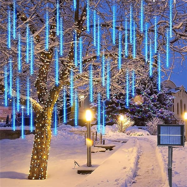 Solcelle Meteor Regn Lys 50cm 8 Rør 288leds