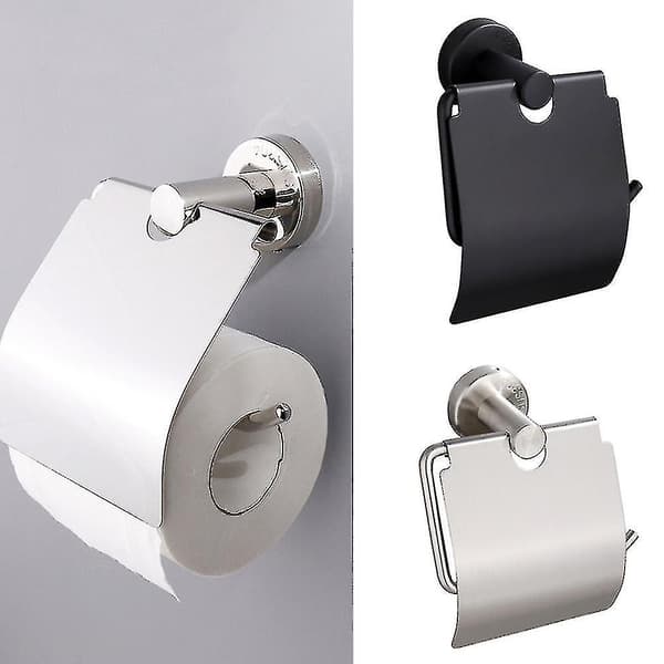 Toiletpapirholder til vægmontering i rustfrit stål - Væghængt vævsholder til badeværelset (bl