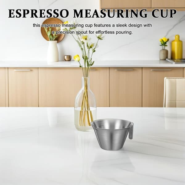 2 stk. espressokopp i rustfritt stål med dobbel tut, målekopp til espressomaskin