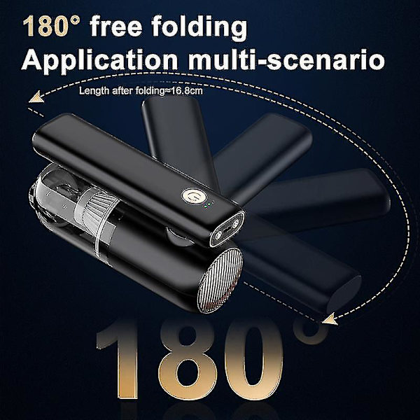 Design 2 i 1 180 Graders 6000pa Kraftig Bærbar Foldbar Mini Bilsuger