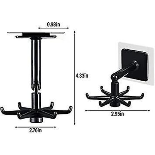 4 stk. 360° Drejelige Foldbare Krog 20m Reb Pladsbesparende
