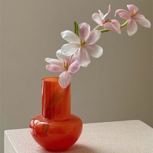 Unikke Peach Heart Glasvase Nordic Hydroponics Vaser