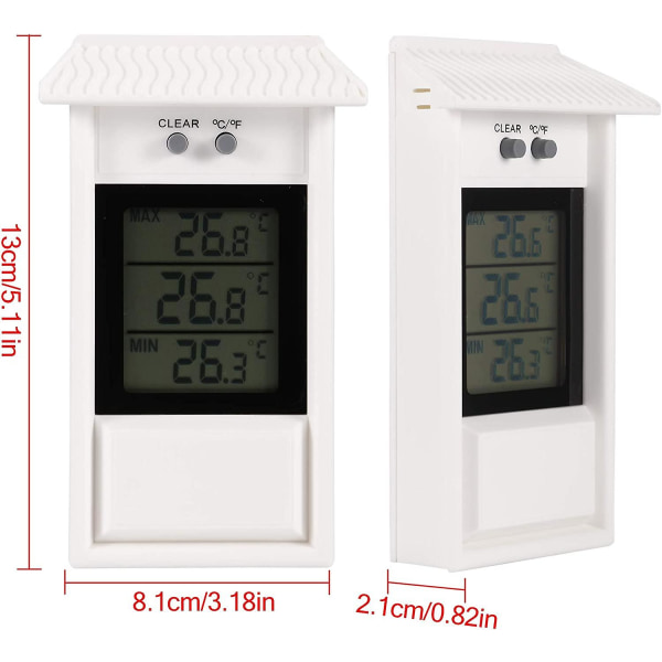 Drivhus Termometer, Vanntett Min Digital Drivhus Termometer Monitor 0.1c Oppløsning
