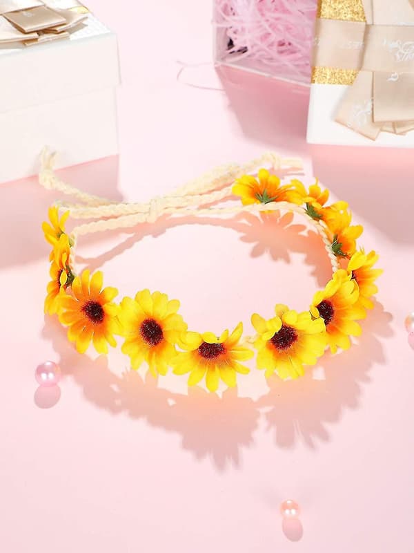 2 stycken Solroskronor Hårkrans Daisy Blomster Hårband